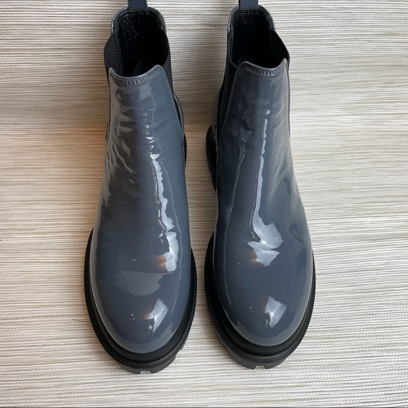 New AGL Maxine Chelsea Boot In Grey Patent Leather Size 37.5 - Picture 7 of 12